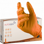 Image for Orange Diamond Grip Nitrile Gloves