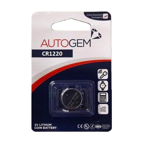 CR1220 Lithium Coin Battery 3V (x10) Autogem
